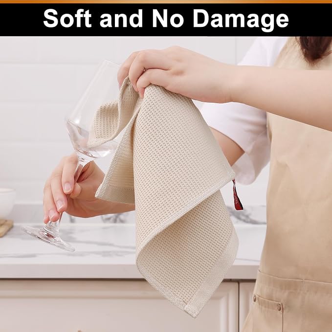 Homaxy 100% Cotton Waffle Weave Dish Cloths - Image 4