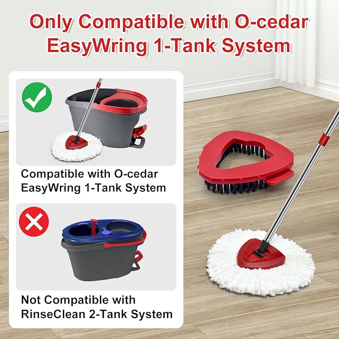 Spin Mop Handle Mop Heads Mop Base Mop Scruby Brush Replacement Sets Combo - Image 2