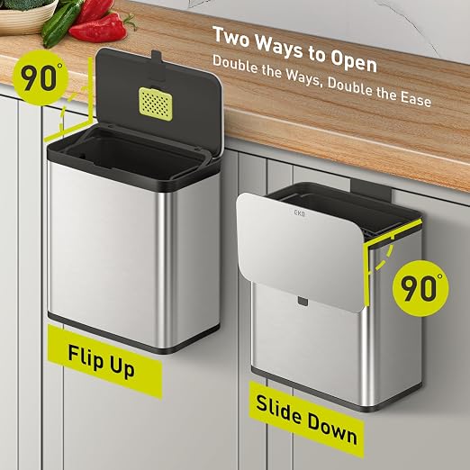 EKO Kitchen Compost Bin, 7L / 1.85 Gal Stainless Steel - Image 5