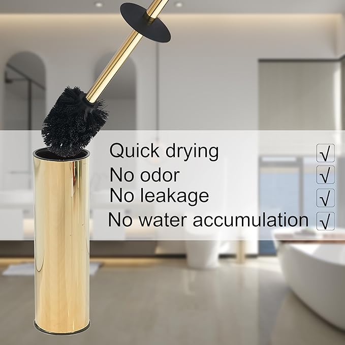BGL Gold Toilet Brush and Holder, Stainless Steel Toilet Brush - Image 4