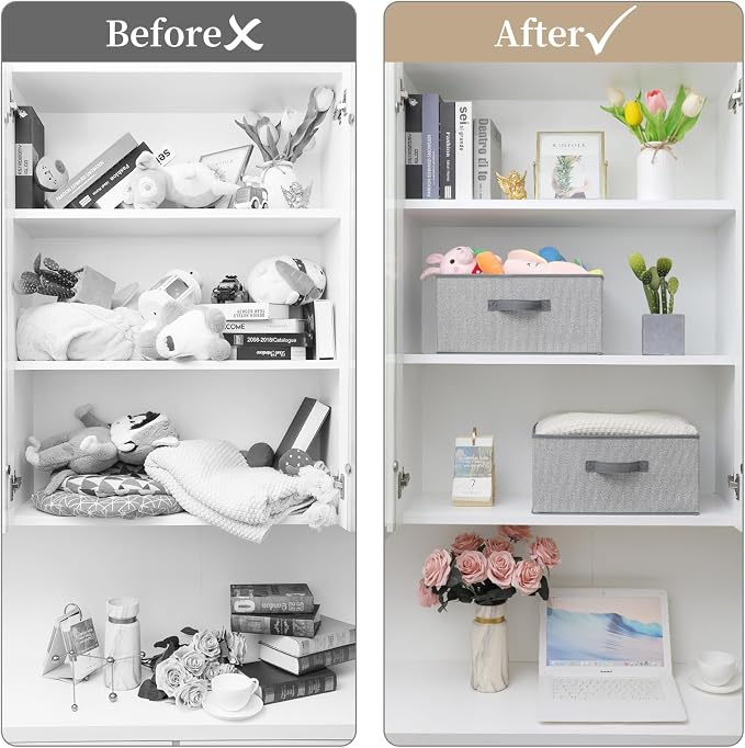 Storage Baskets, 15.7 Inch Woven Fabric Bins, Storage Cubes - Image 9