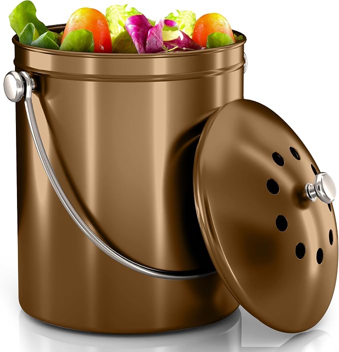 Utopia Kitchen Compost Bin for Kitchen Countertop, 1.3 Gallon Compost Bucket by UTOPIAKITCHEN