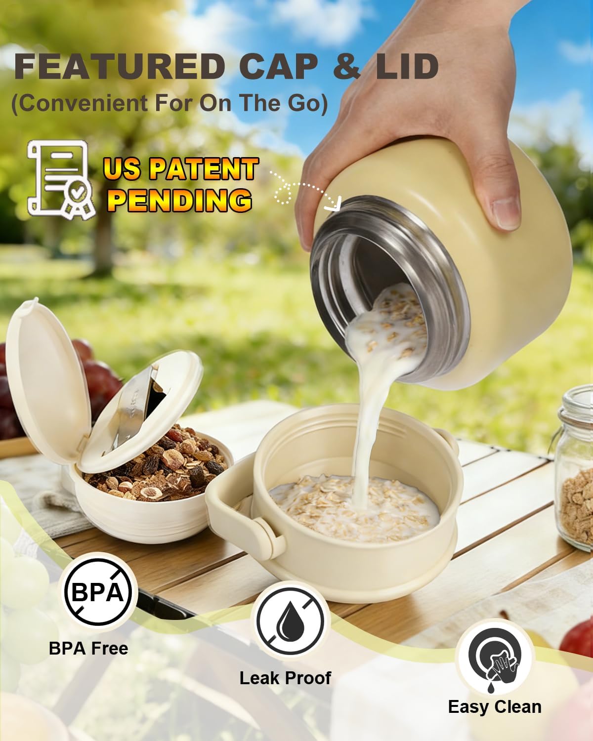 316 Stainless Steel Vacuum Insulated food jar for hot food lunch container, Soup Thermo For Kids/Adults lunch on the go