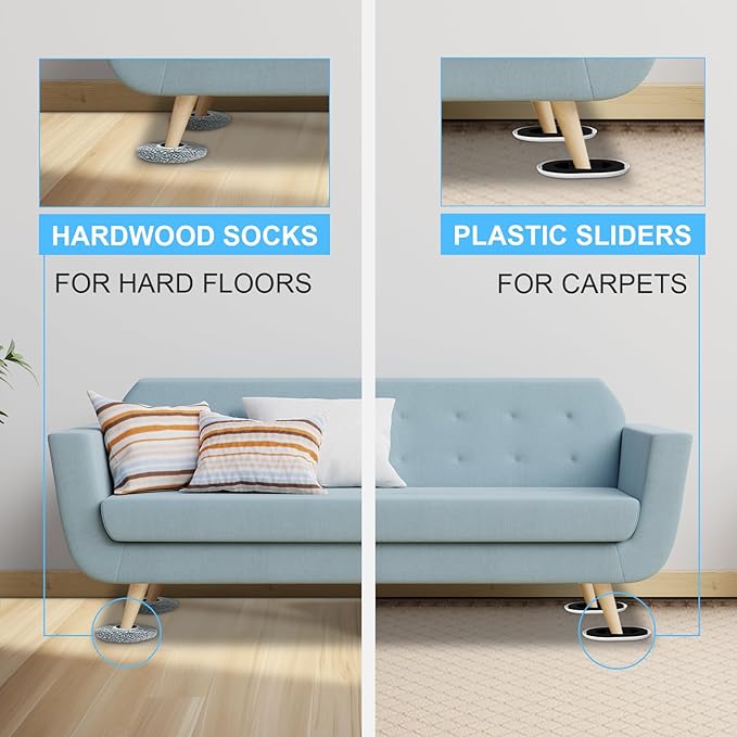 New Upgrade Furniture Movers Sliders, 8+8 Pack 5.8 * 4.3" Multi-Surface - Image 3