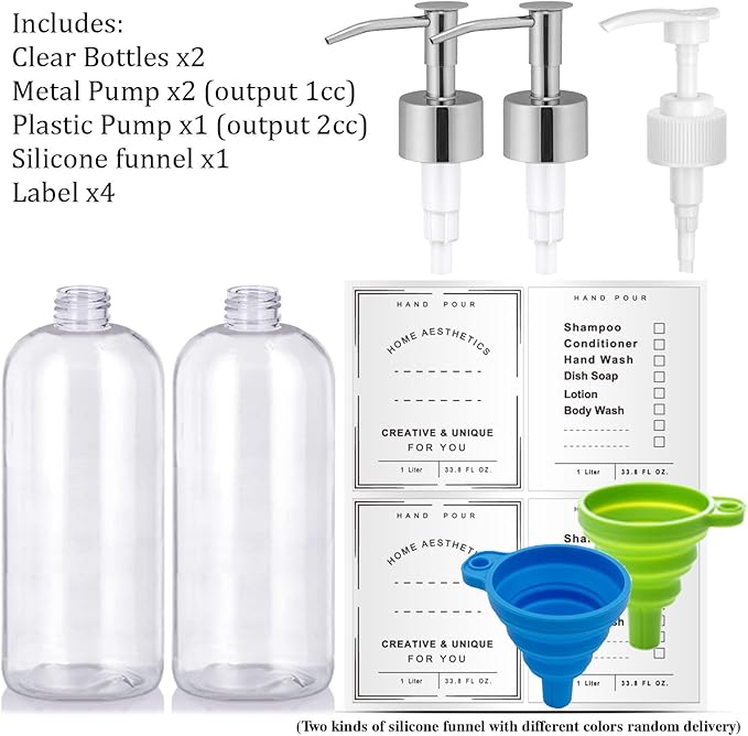 Refillable 32oz Dispenser Plastic Bottle 2pack - Image 3