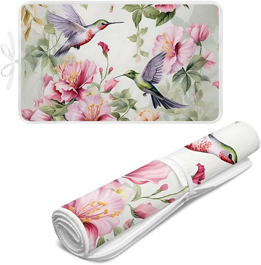 Hummingbird Ironing Mat for Table top Washer, Countertop, Floral Print Portable by Unknown
