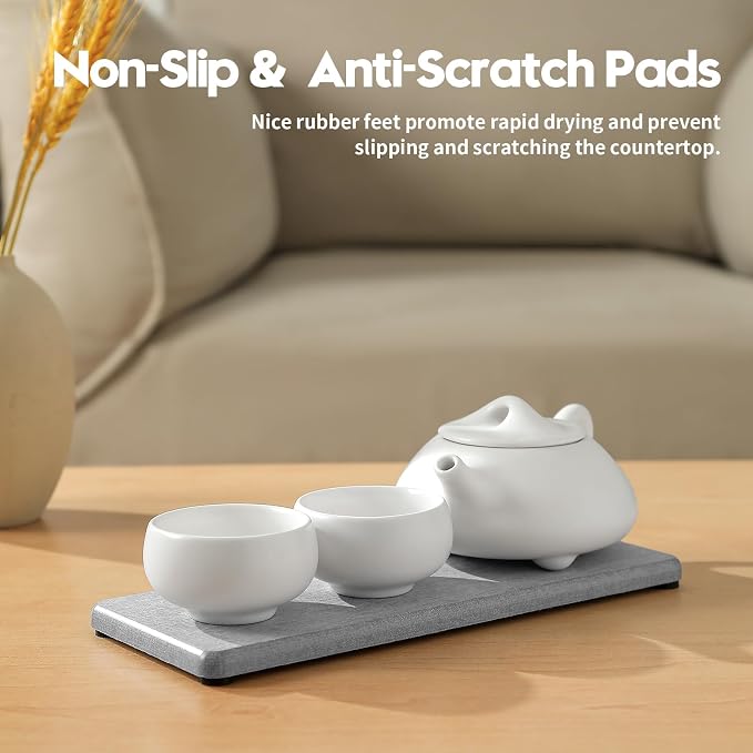 2PCS Bathroom Counter Vanity Trays, Water Absorbing Diatomite Stone Quick - Image 4