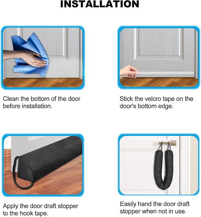 QUOLIX Triangle Under-Door Draft Stopper, Weighted Weather Stripping - Image 6