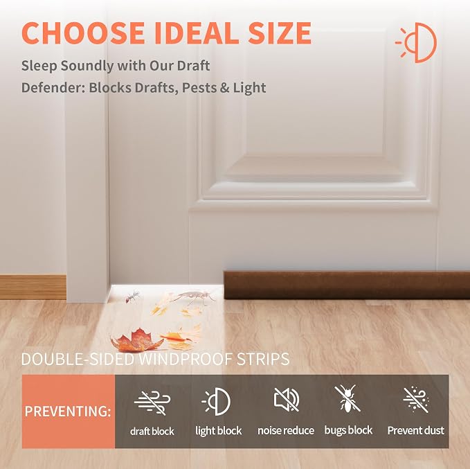 Upgraded Door Draft Stopper for Bottom of Door, Under Door Gap Filler for Big - Image 4
