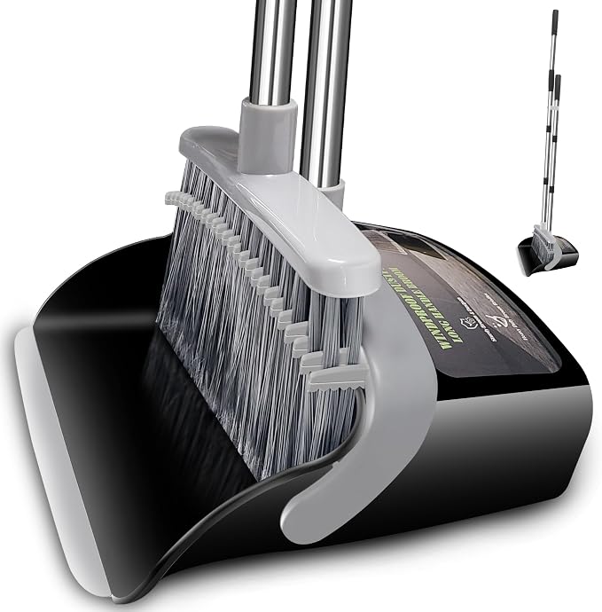 Broom with Dustpan Combo Set Broom and Dustpan Set Dust Pan with 51.2" by OLLSDIRE