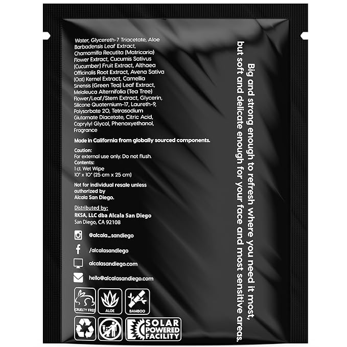Alcala Deodorizing Body Wipes Individual Shower Wipes 100% Pure Biodegradable - Image 9