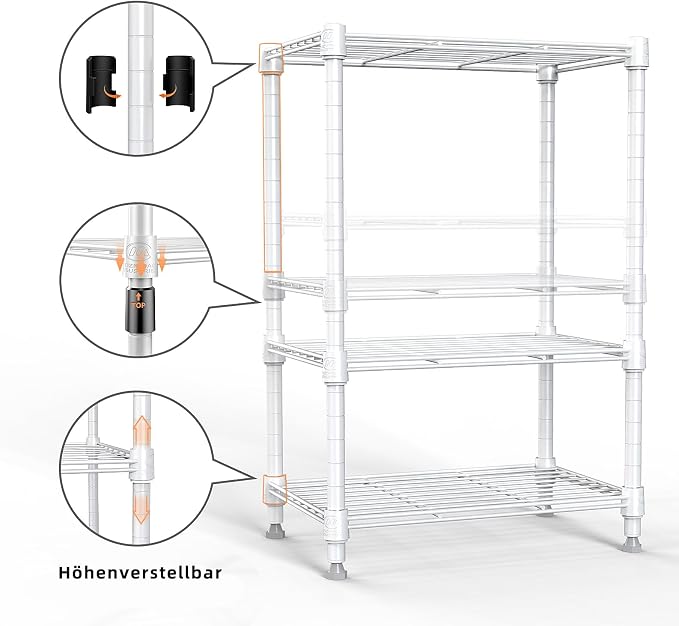 450 lbs Wire Storage Shelving 3-Tier Utility Shelving Unit Steel Organizer Wire - Image 5