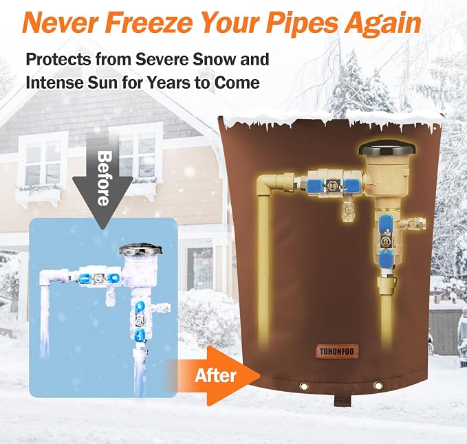 TOHONFOO Backflow Preventer Pipe Insulation Cover - Image 3