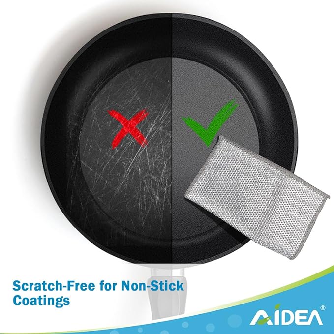 AIDEA Non Scratch Wire Dishcloth 12PK, Wire Dishwashing Rag - Image 3