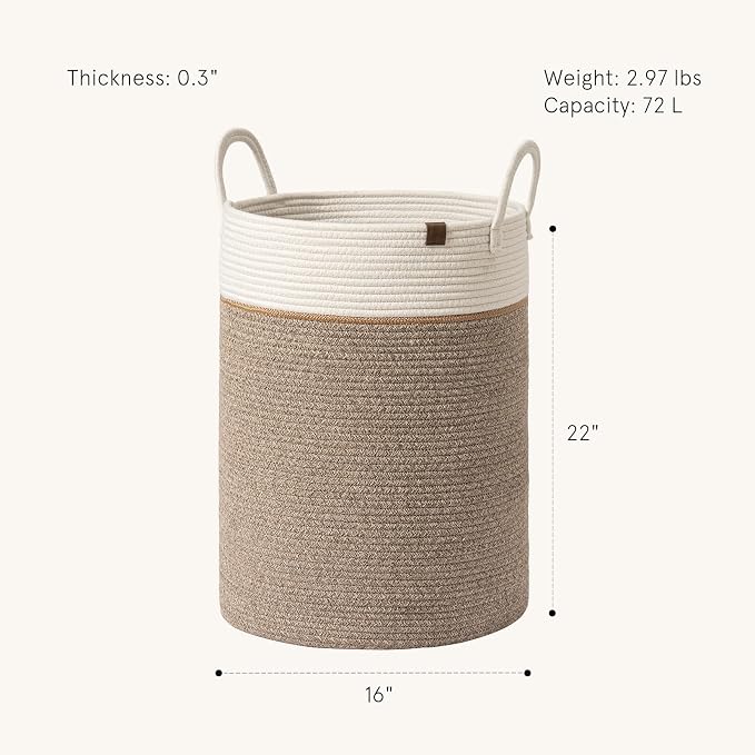 LA JOLIE MUSE Woven Basket Rope Storage Baskets - Image 2