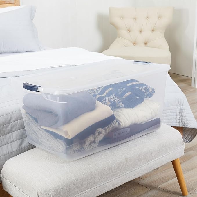 Rubbermaid Cleverstore 95 Qt Clear Storage Bins - Image 7