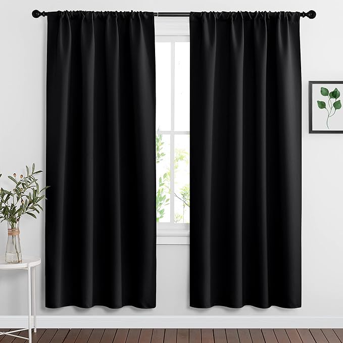 RYB HOME Black Blackout Curtains by RYBHOME