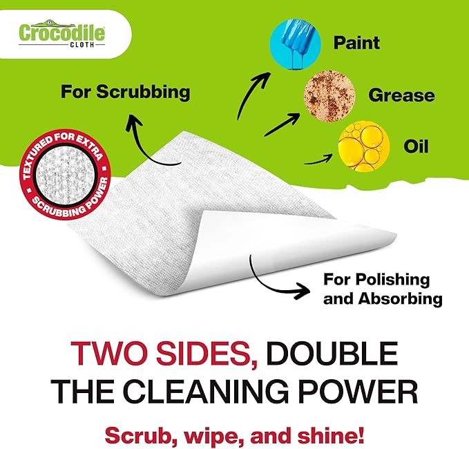Crocodile Cloth PowerSCRUB Cleaning Wipes – 80 Dual-Surface Cloths, Heavy-Duty - Image 3