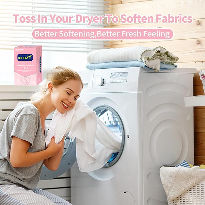 DR.EASY Dryer Sheets Plant Based Formula 252 Ct Super Caring, Softener sheets - Image 3
