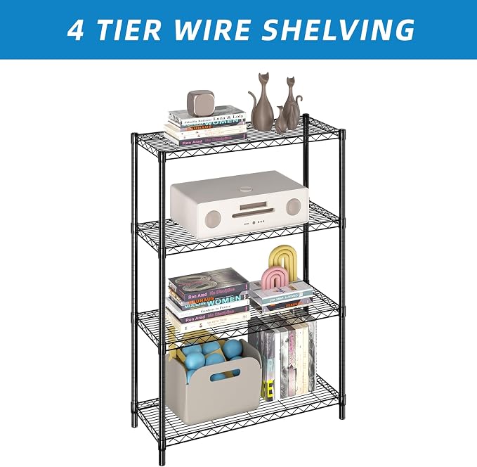4-Shelf Adjustable Metal Shelf Wire Shelving Unit Storage Rack Display Shelf - Image 5