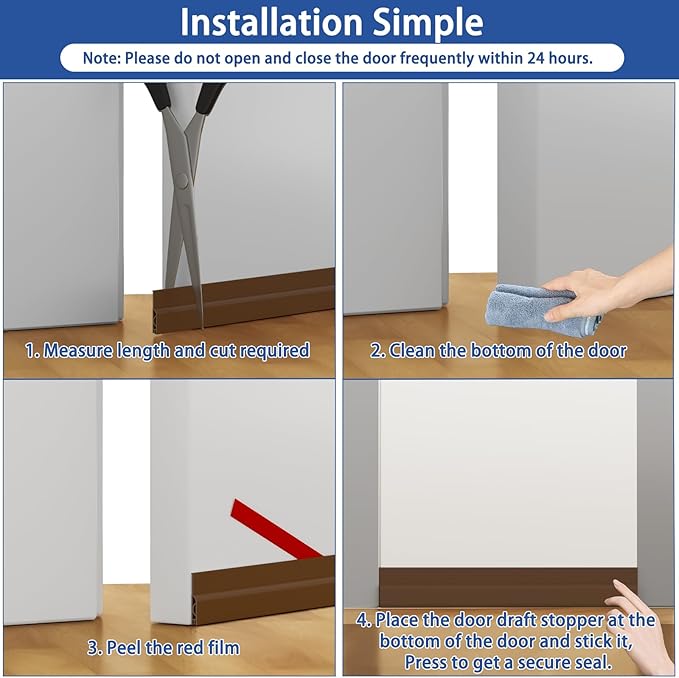 Under Door Draft Stopper, Self-Adhesive Door Sweep - Image 8