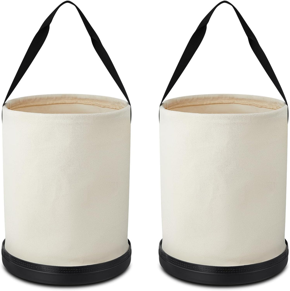 2 Pack Utility Canvas Tool Bucket 9" D x 14" H All Purpose Canvas B...