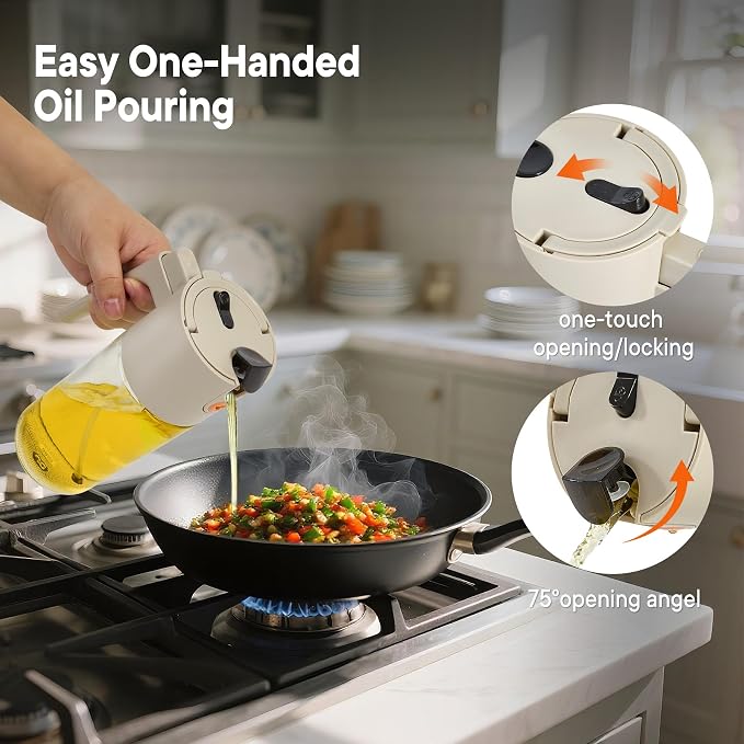 Oil Sprayer For Cooking with Leak-Proof Seal, One Touch Mist - 600ML Kitchen - Image 4