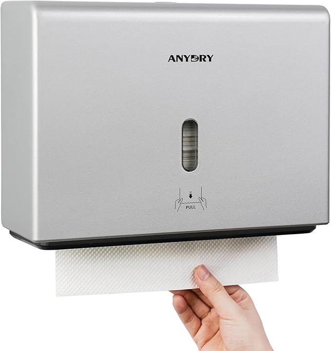 Wall-Mounted Paper Towel Dispenser – Fits Tri-Fold Towels up to 10x3.1 Inches by ANYDRY