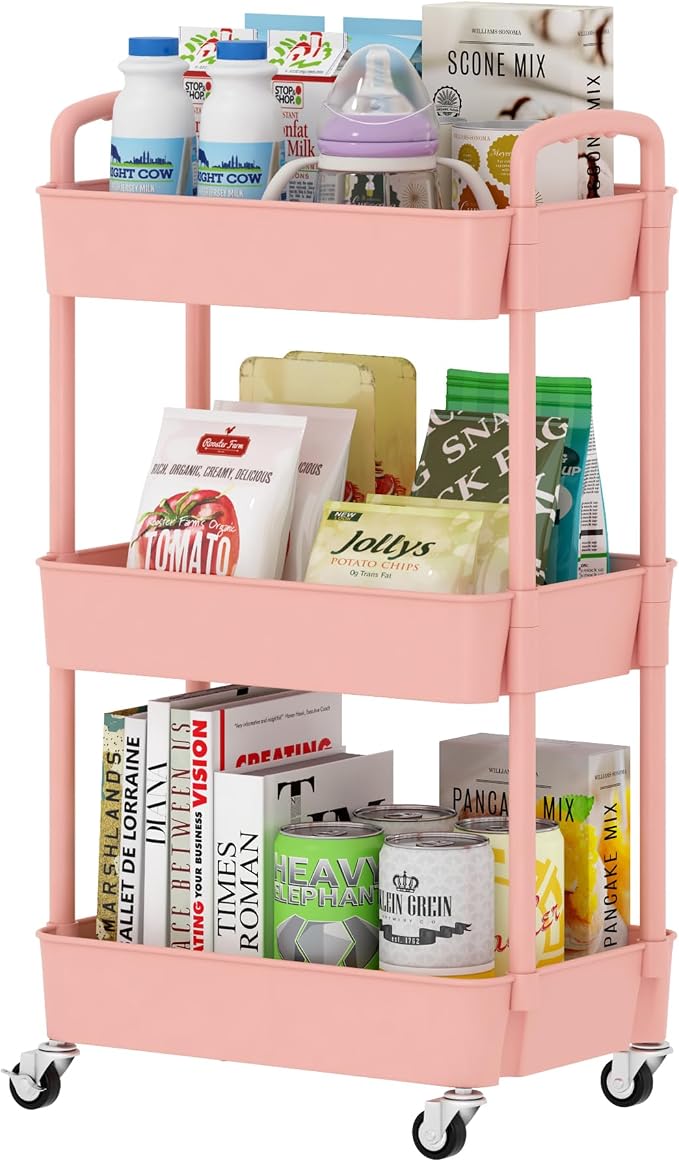 Sywhitta 3-Tier Plastic Rolling Utility Cart by haseverythingyouneed