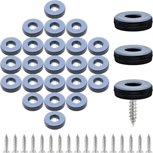 24pcs 1" Screw on Furniture Sliders, Teflon Chair Leg Slides, Round Furniture by suiwotin