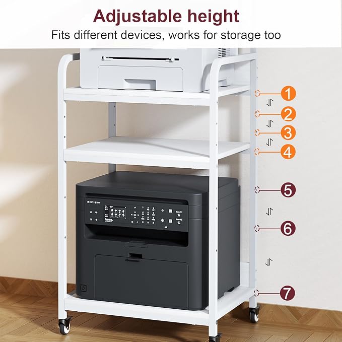 4 Tier White Printer Stand - Image 5