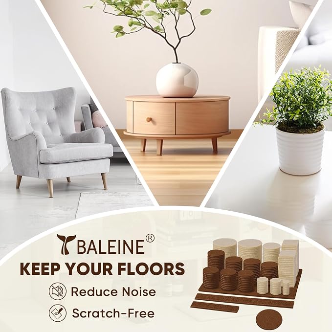 BALEINE 141PCS Felt Furniture Pads, Scratch-Reducing Floor Protectors - Image 6