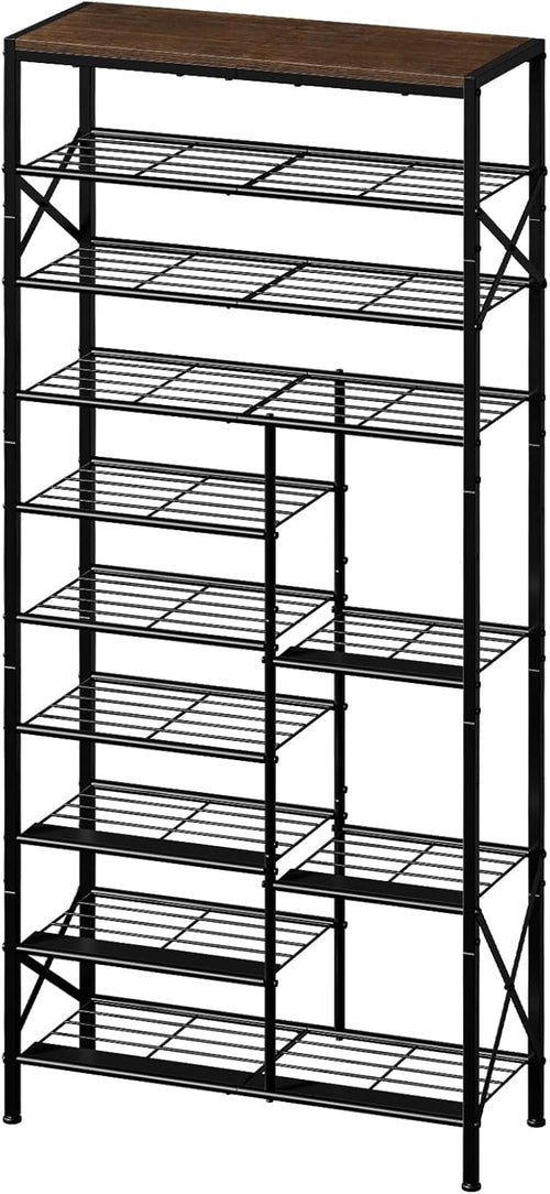 10-tier shoe rack, boot storage for closet, rustic, main product view