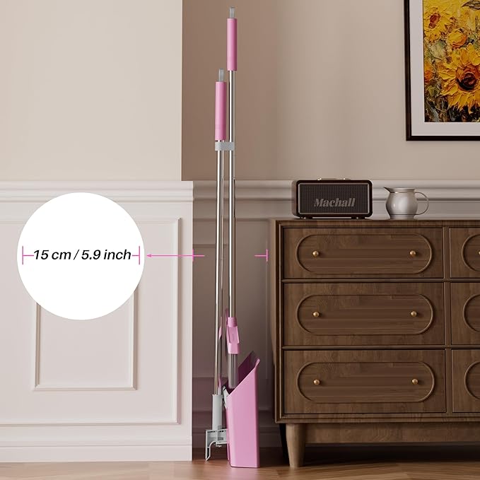 JOYMOOP Pink Broom and Dustpan Set - Image 8