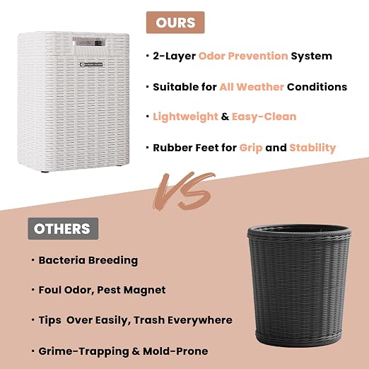 Ypati Handwoven 4 Gallon Rattan Trash Can - Image 6