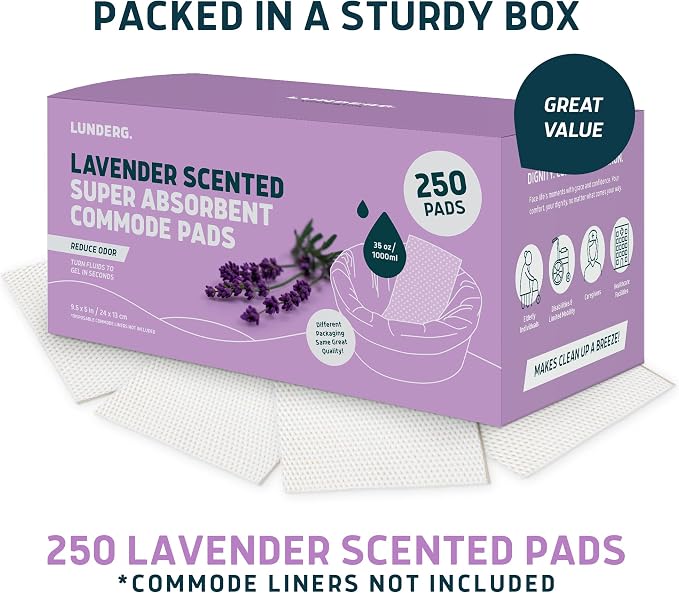 Lunderg Lavender Scented Super Absorbent Commode Pads - Image 4