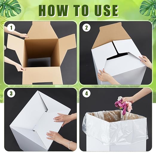 10 Pack 30 Gallon Corrugated Cardboard Trash Cans Bulk - Image 4