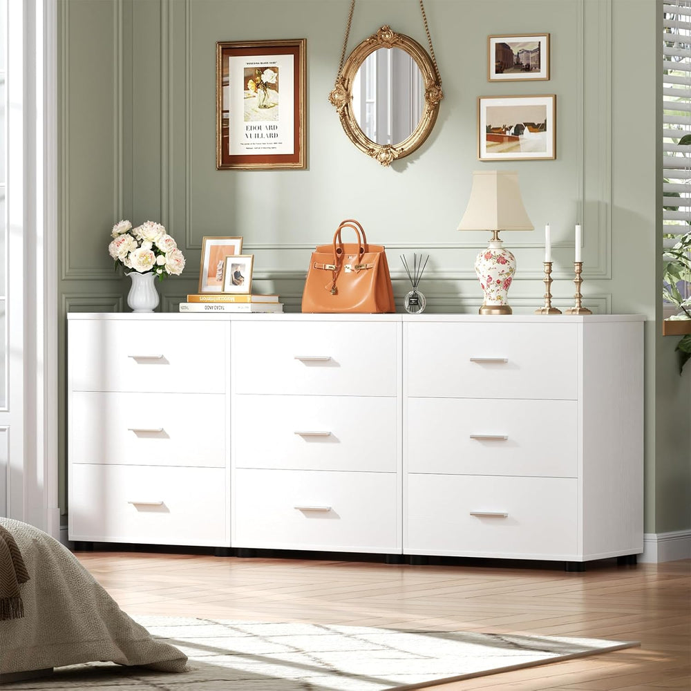 Aheaplus Closet Drawers Set of 2, Wood Closet Organizers and Storage, White