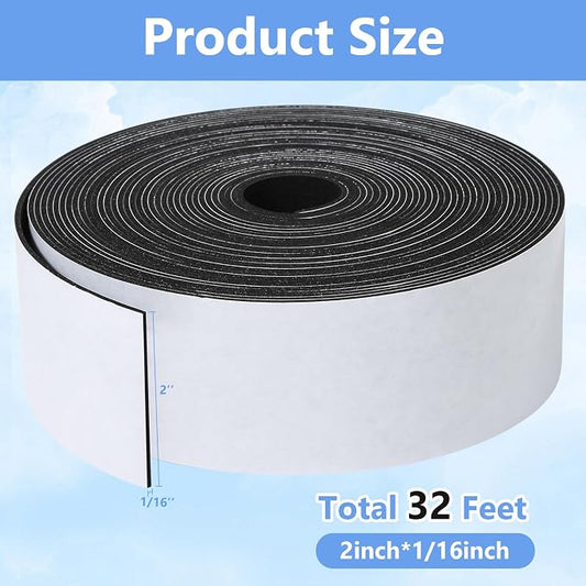 Weather Stripping Door Seal Strip- 2 Inch X 1/16 Inch X 32Feet, Strong Adhesive - Image 2