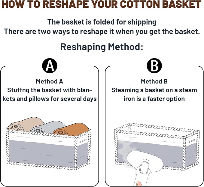Small Organizing Baskets for Cubes Shelf, 9.7x9.7x7.1 Inch Rope Woven Storage - Image 7