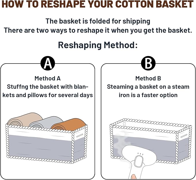 Small Organizing Baskets for Cubes Shelf, 9.7x9.7x7.1 Inch Rope Woven Storage - Image 7