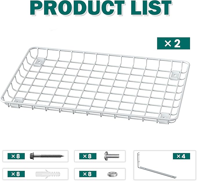 EVERHANGER Garage Wall Shelves 12x18 Inch, Wall Mounted Storage Shelf, Metal - Image 3