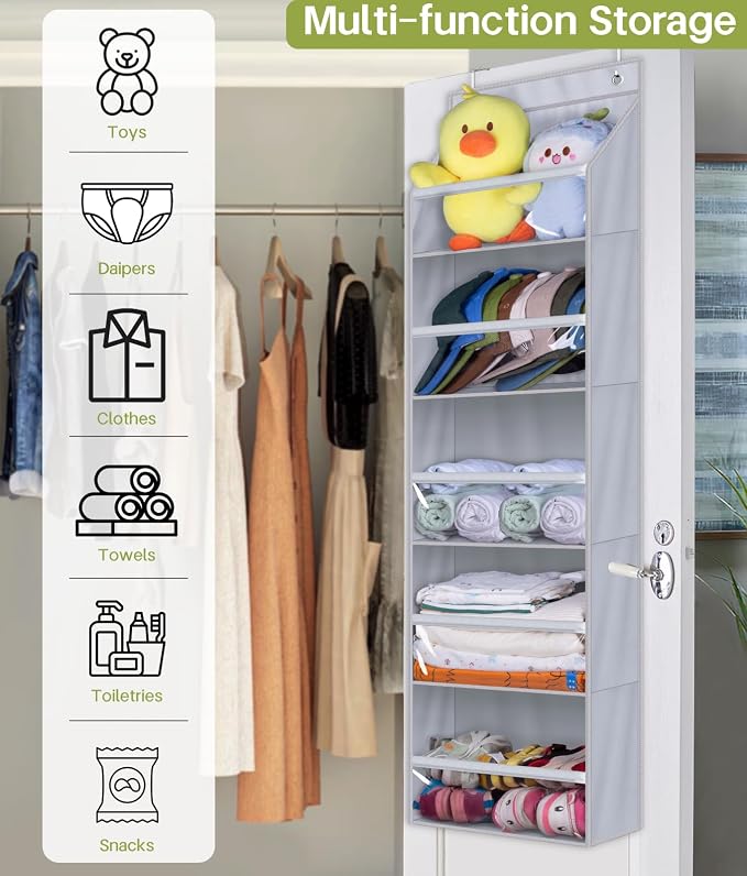 AOODA Over the Door Organizer, Large Capacity Closet Door Hanging Organizer - Image 7