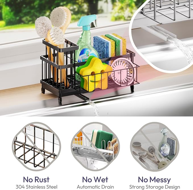 SWTYMIKI Sink Caddy Sponge Holder - Image 7