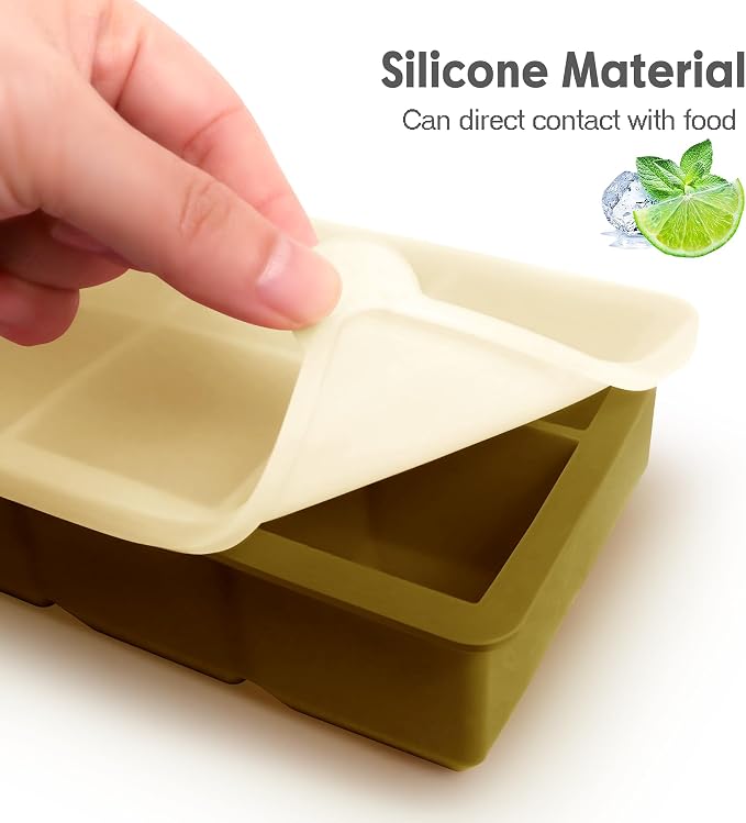 Silicone Ice Cube Trays with Lids, Large Square Ice Cube Molds - Image 5