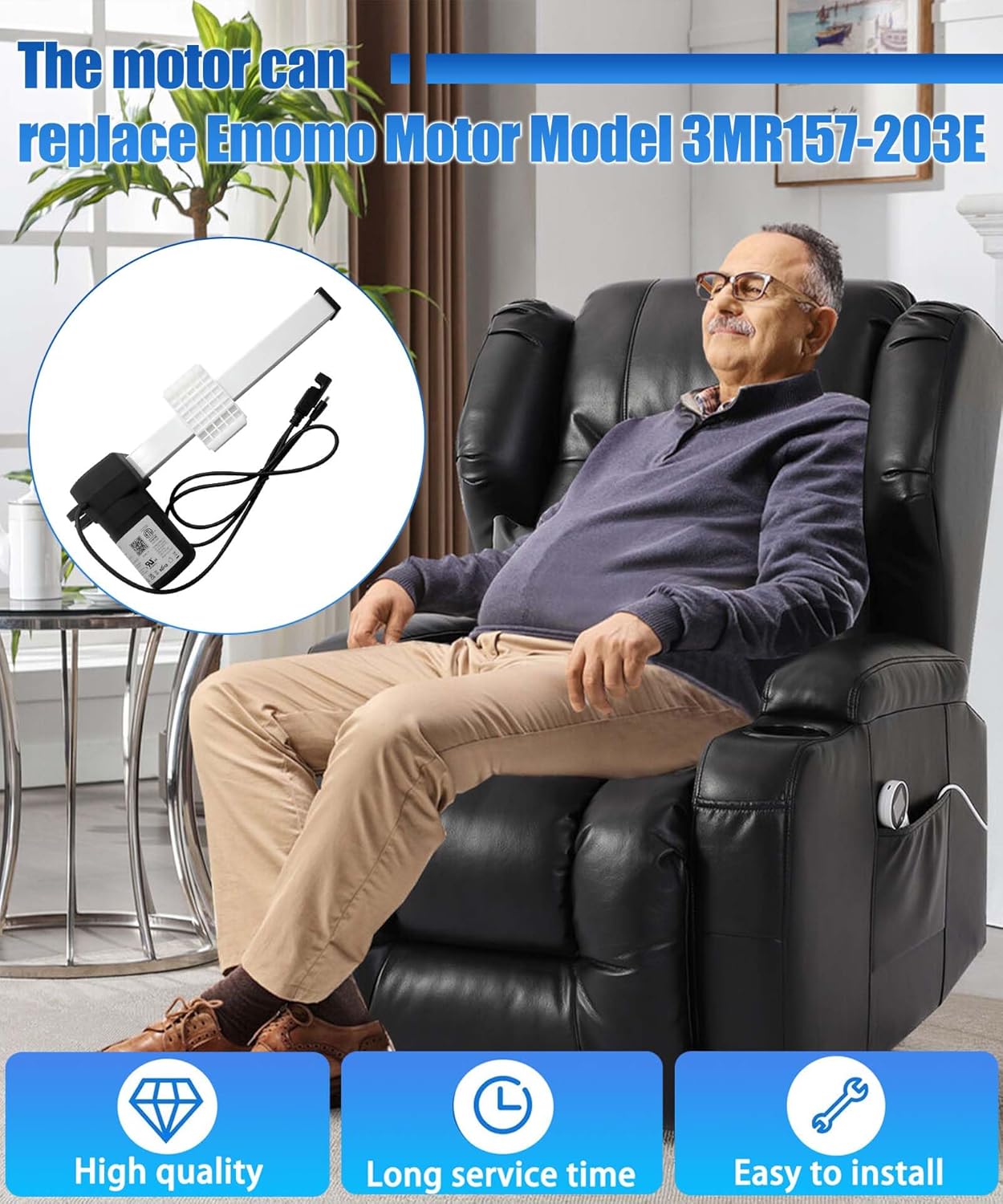 3MTR 3MR157-203E Recliner Linear Actuator Replacement for Emomo Power Recliner Lift Chairs Sofa Motor