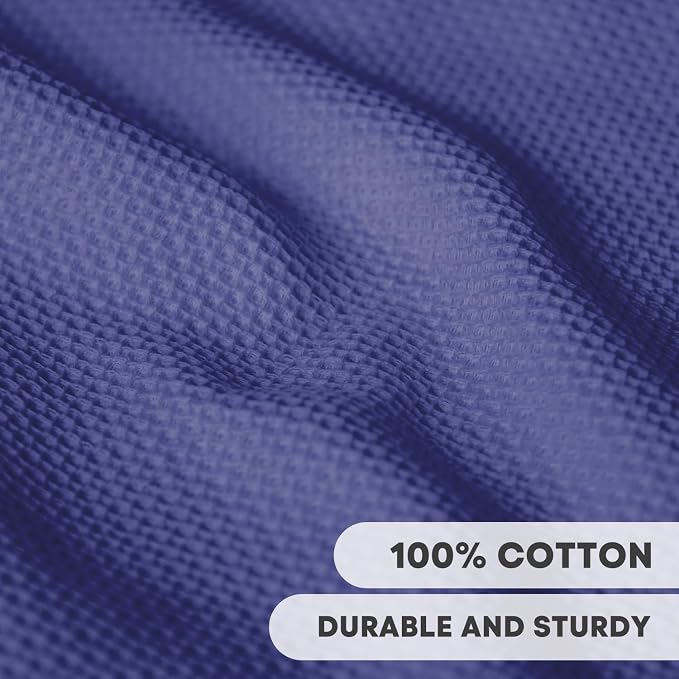 Artoid Mode 100% Cotton Navy Blue Waffle Weave Kitchen Dish Cloths, 13x28 Inch - Image 2