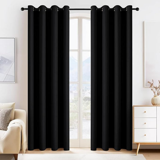 PONY DANCE Black Blackout Curtains by PONYDANCE