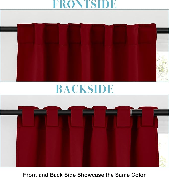RYB HOME Small Window Curtains Blackout, Privacy Thermal Insulating Drapes - Image 2