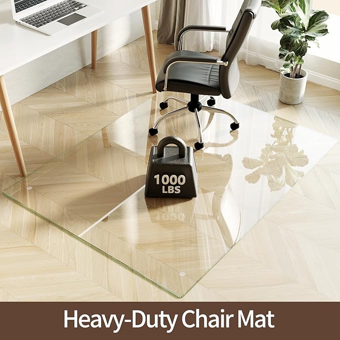 Koonmi Tempered Glass Chair Mat 50"x65" - Image 2